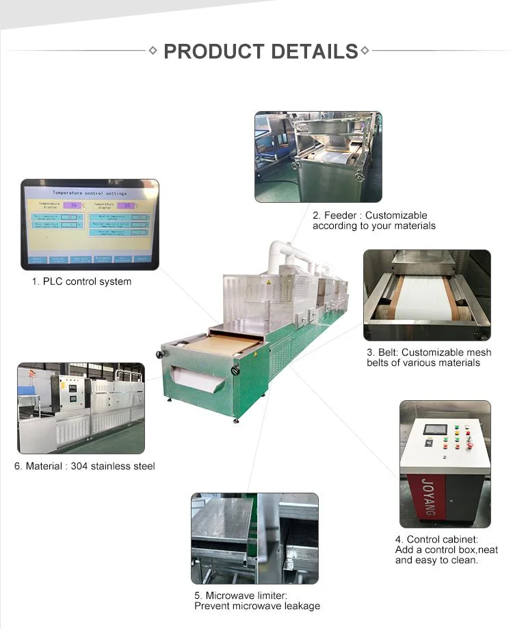 Microwave Tunnel Type Belt Dryer Chili Powder Sterilization Equipment